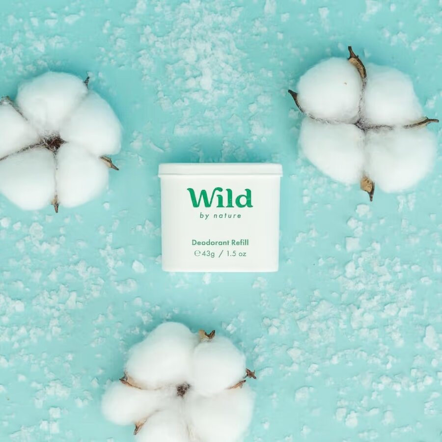 Wild deodorant fresh cotton & sea salt refill svart 40 g