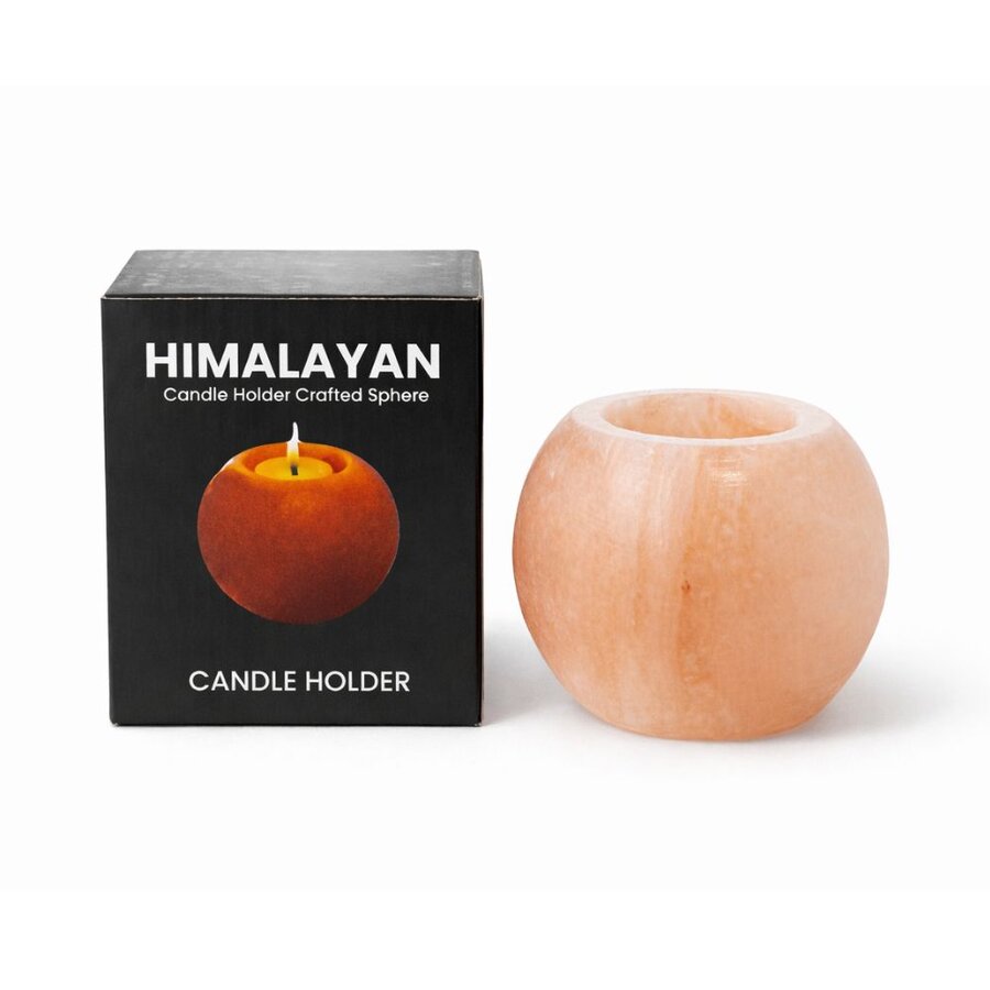 Goodlife himalayan salt candle holder crafted round