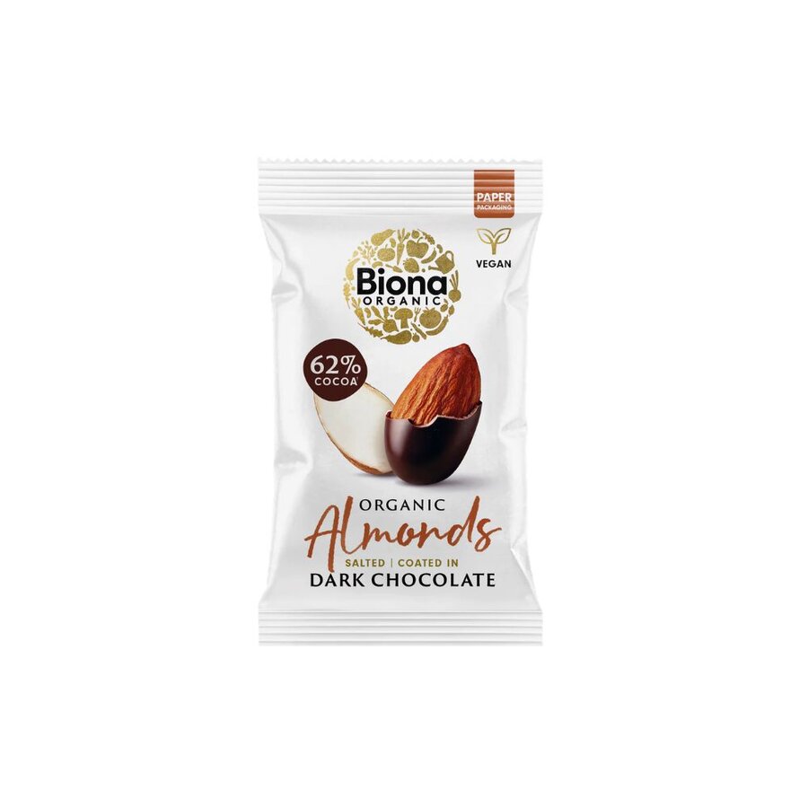 Biona chocolate coated almonds 30 g