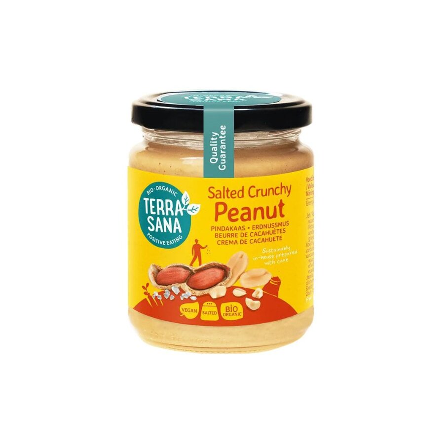 TerraSana peanøttsmør crunchy med himalayasalt 250 g