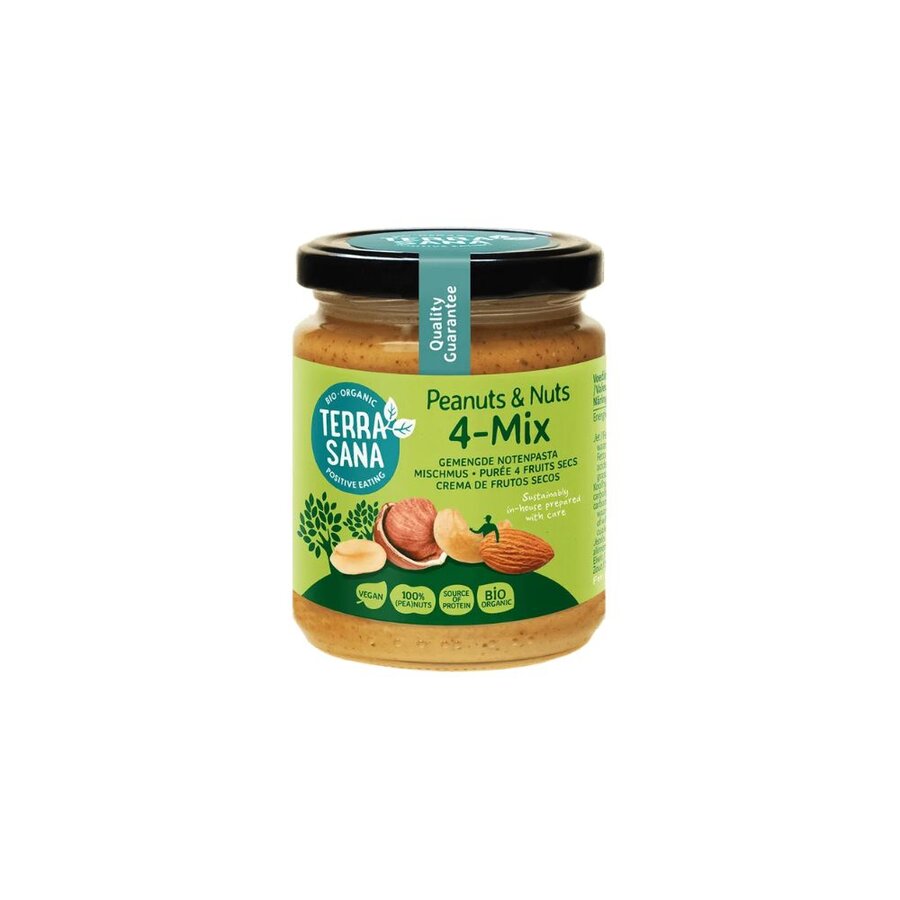 TerraSana 4-mix nøttesmør 250 g