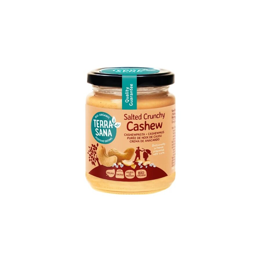 TerraSana saltet crunchy cashewnøttsmør 250 g