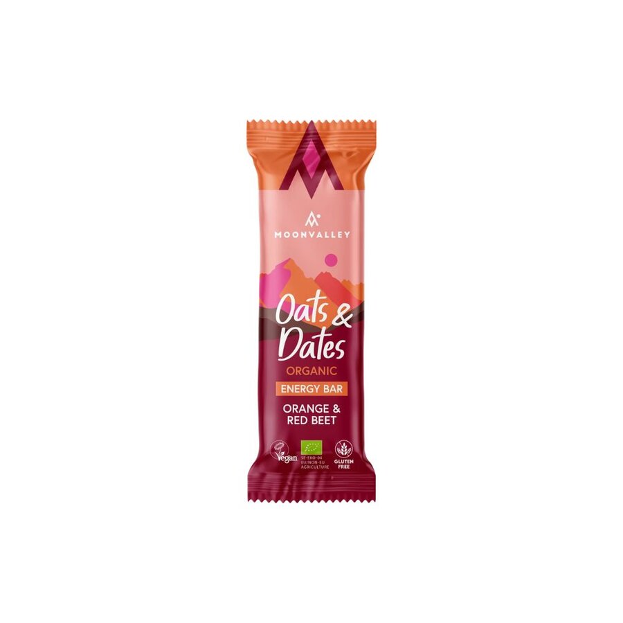 Moonvalley oats & dates energy bar orange & red beet 50 g