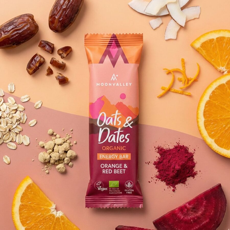 Moonvalley oats & dates energy bar orange & red beet 50 g
