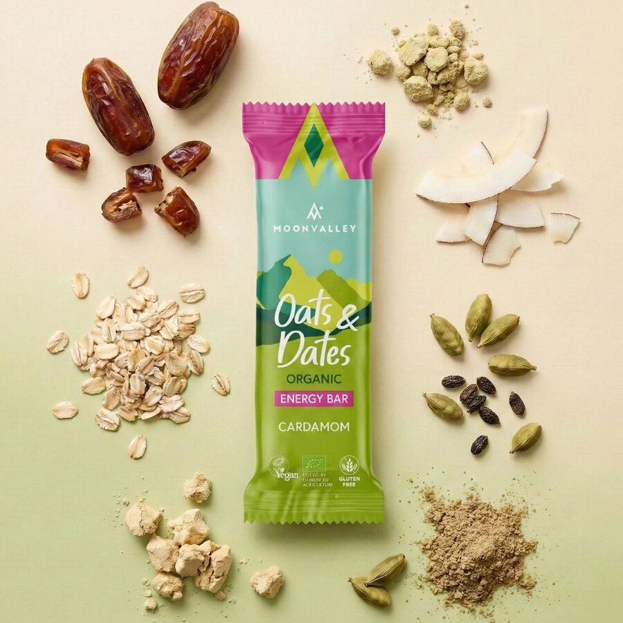 Moonvalley oats & dates energy bar kardemomme 50 g