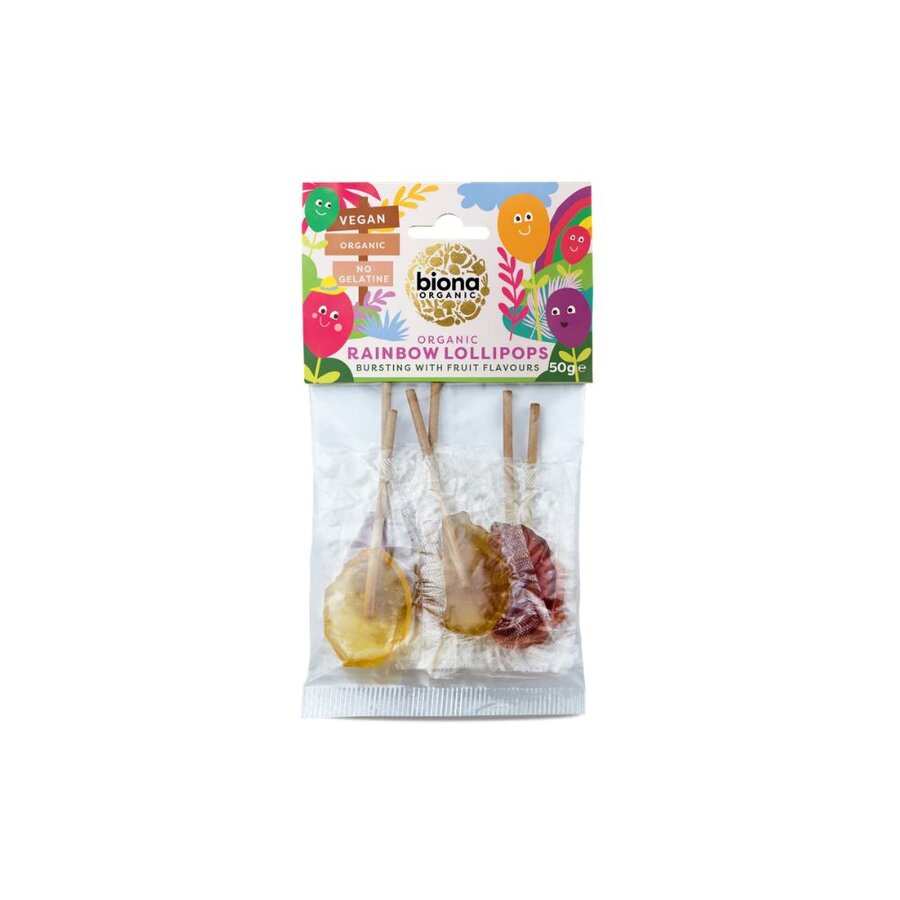 Biona rainbow lollipops 6 stk