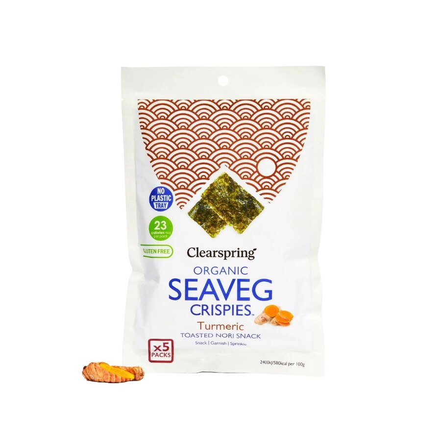 Clearspring seaveg crispies multipack gurkemeie 5x4g