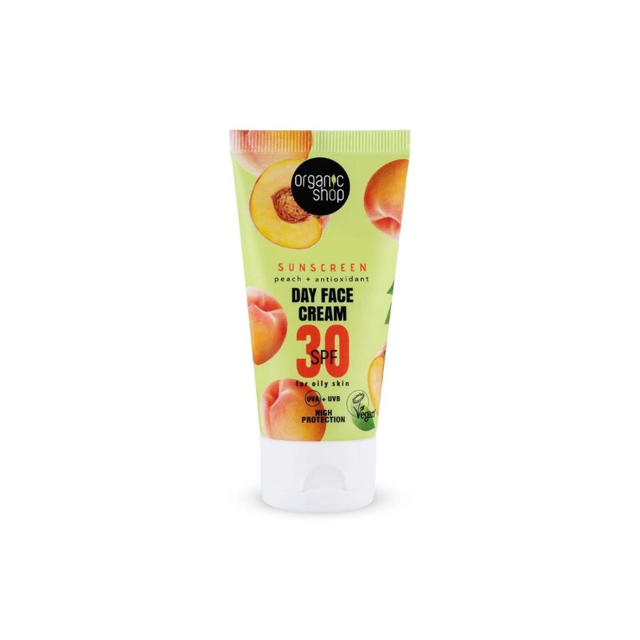 Organic Shop sunscreen peach face cream SPF30 50 ml