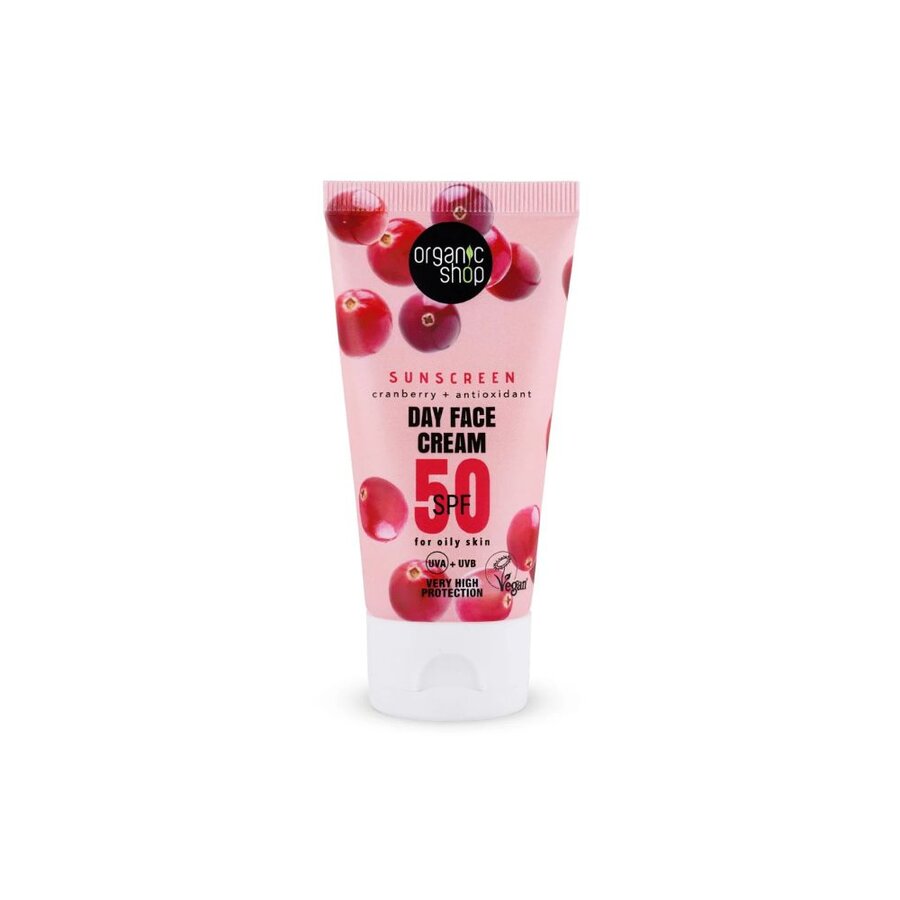 Organic Shop sunscreen cranberry face cream SPF50 50 ml