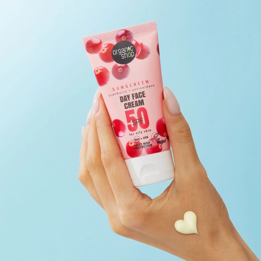 Organic Shop sunscreen cranberry face cream SPF50 50 ml
