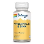 Solaray vitamin C, D & sink 30 kapsler